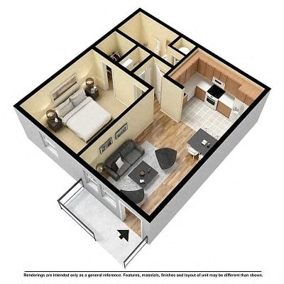 One bedroom apartment with garage available